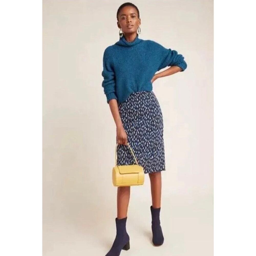 Maeve Anthropologie Debra Faux Wrap Knit Pencil Skirt Ikat Print Size 2 New